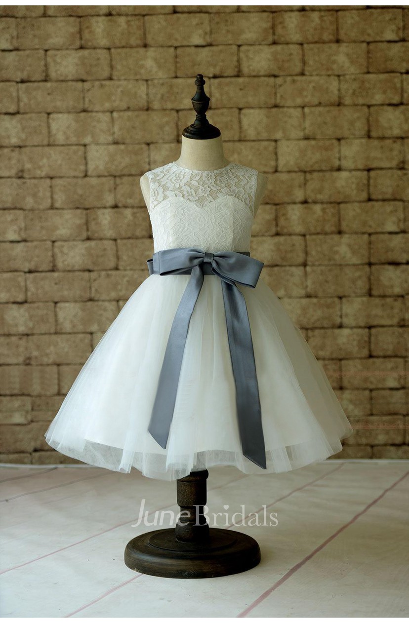 ivory lace tulle flower girl dress