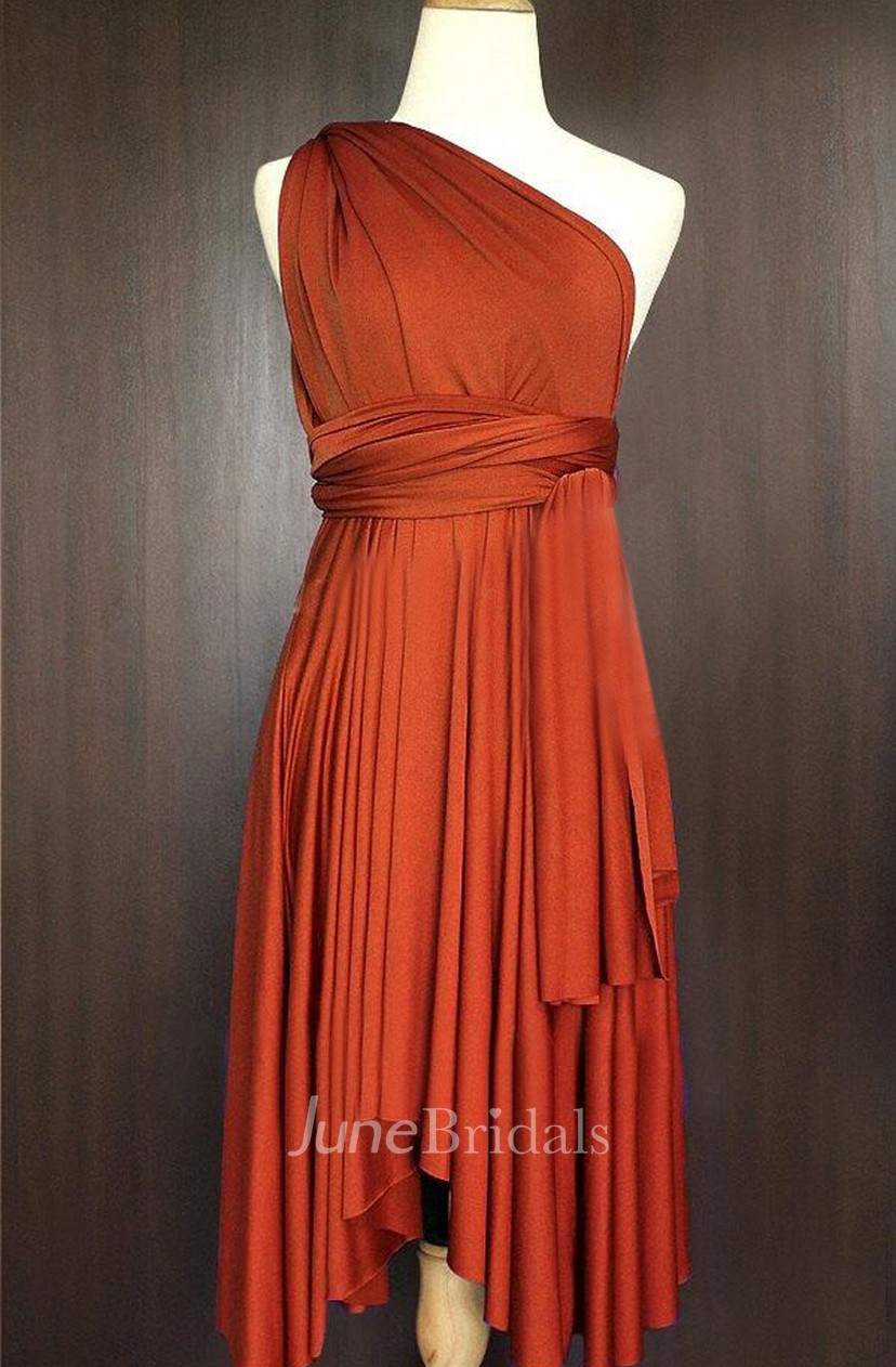 burnt orange wrap dress
