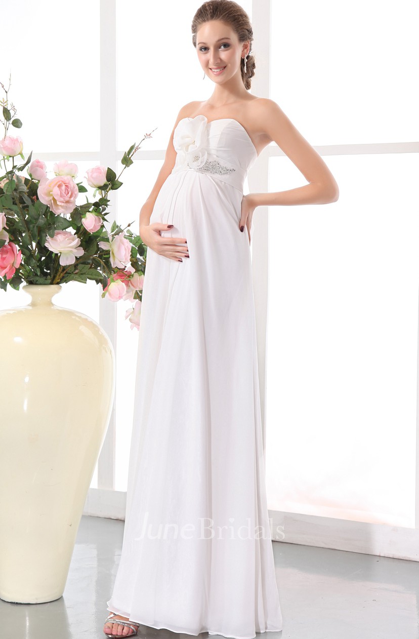 Sweetheart Sleeveless Fl Soft Flowing Fabric Empire Maternity Wedding Dress With D Sweetheart Sleeveless Fl Soft Flowing Fabric Empire Maternity Wedding Dress With D
