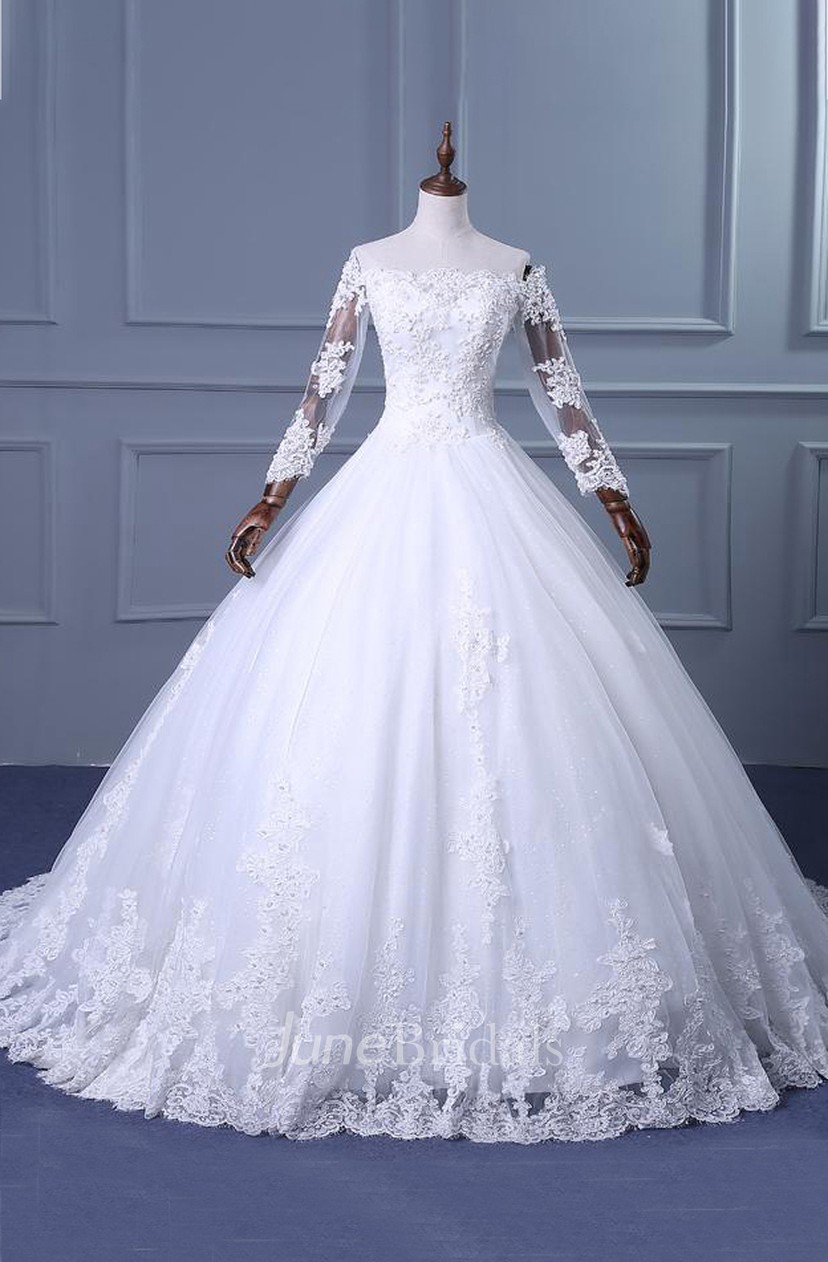A Line Ball Gown Tea Length Off The Shoulder One Shoulder Straps